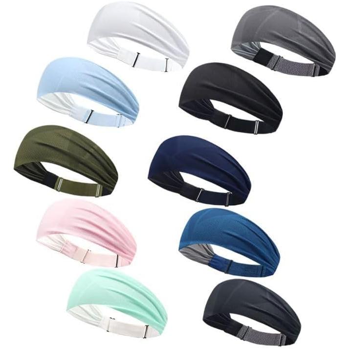 Headband for Men and Women, Sports, Silk Feel, Double Structure, Face Wash, Hair Clip, Adjustable Length, 10 Colors, Black