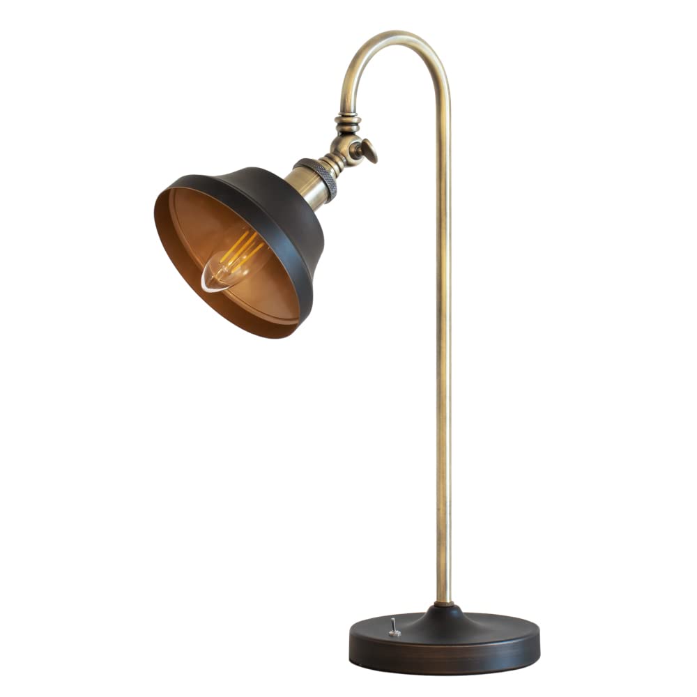 

Ampoule Lantre Table Lamp, Single E17 Tabletop Lamp, Antique Retro Design, Ambient Lighting, Bulb Sold Separately, BlackBrown