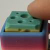 3D Printed Rainbow Cheese Keyboard Fidget Toy Stress Anxiety Relief Mechanical Keyboard Clicker Keychain Decompression Button Sensory Toy