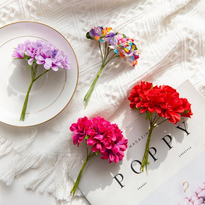 18PCS Artificial Flowers Bouquet Stamen Wedding Party Christmas Decorations Home Handmade Wreath Gift Scrapbook Craft Fake Plant