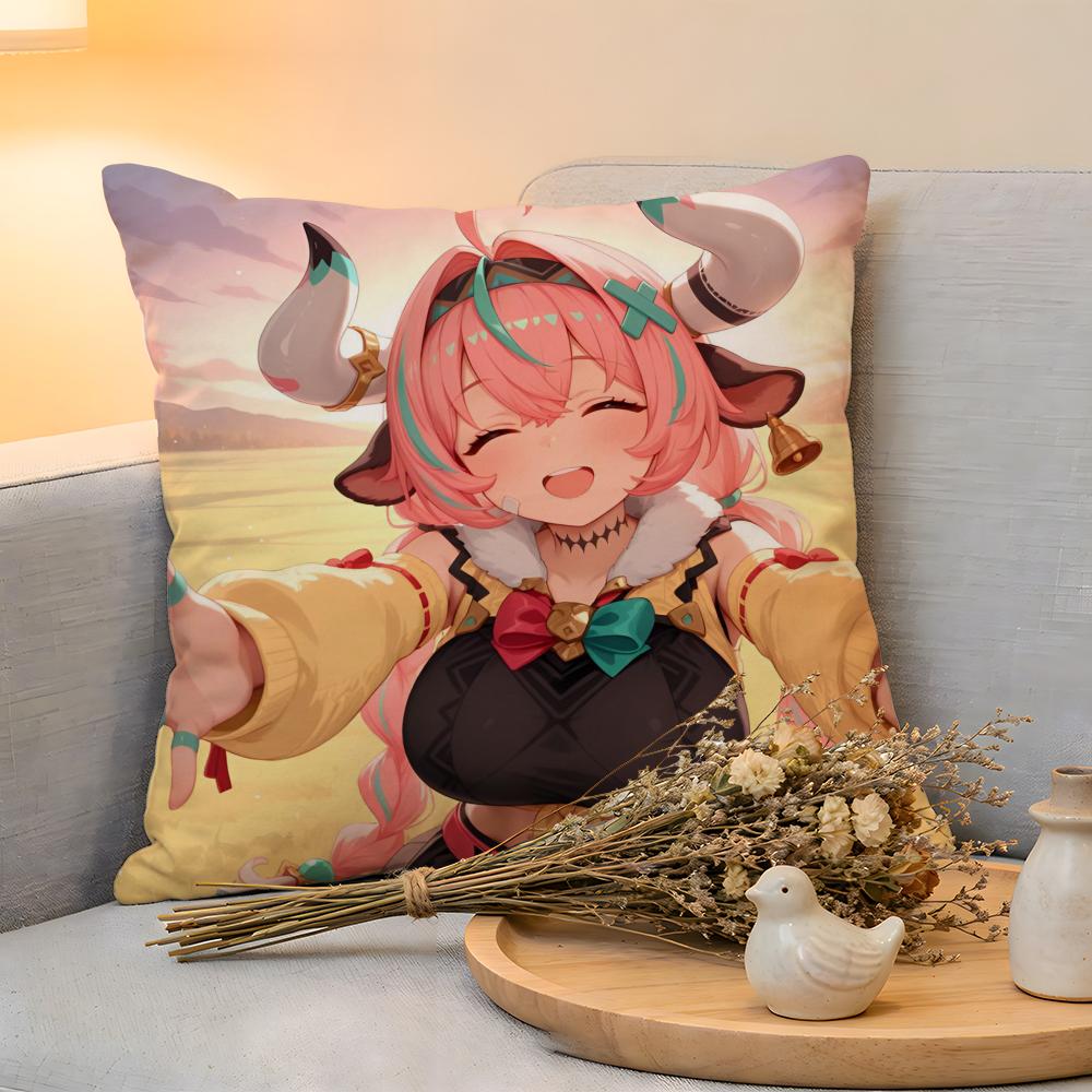Cushion Cover  Linen  SkinFriendly Soft Decorative Case For Sofa Home Decor Hot Anime Genshin VVaresa Pillow cover