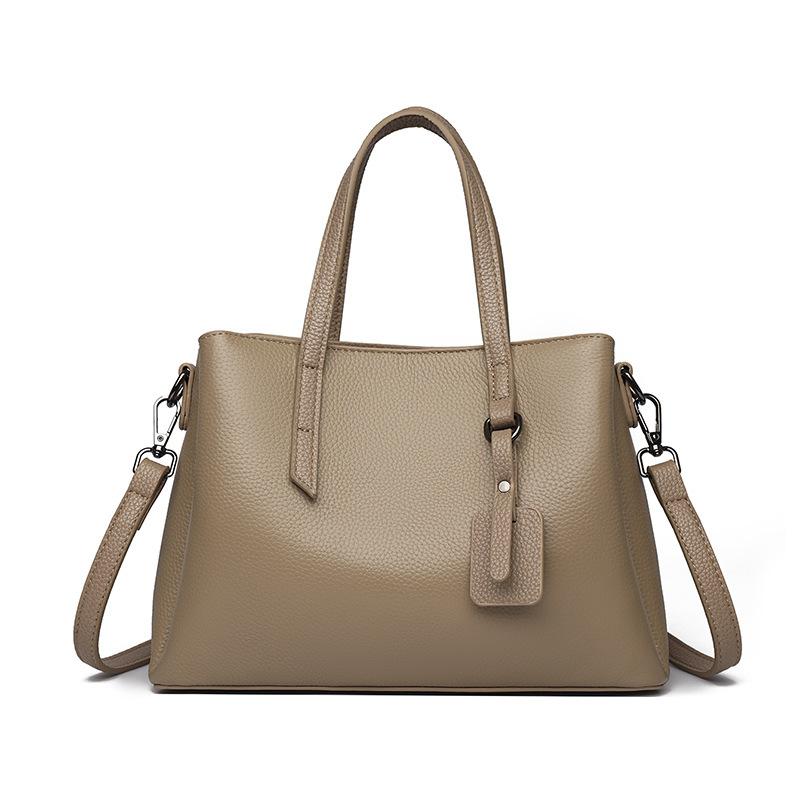 

Модная простая сумка через плечо с узором личи, женская вместительная сумка-тоут с мягкой кожаной текстурой, темпераментная, для поездок на работу, портативная сумка-мессенджер хаки