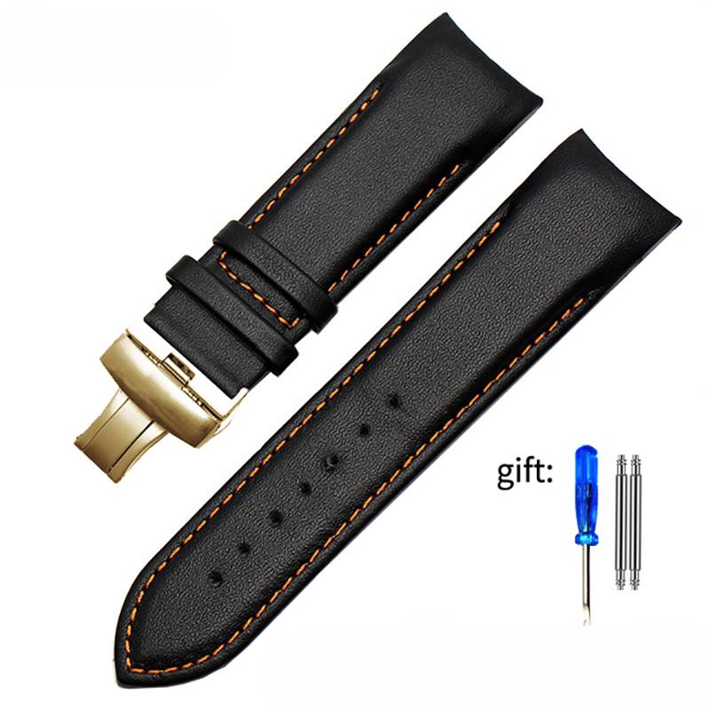 Echt Lederen Horlogeband met Gebogen Einden Voor Tissot Horlogeband 1853 COUTURIER T035627A T035407A T035439 Herenband 22mm 23mm 24mm