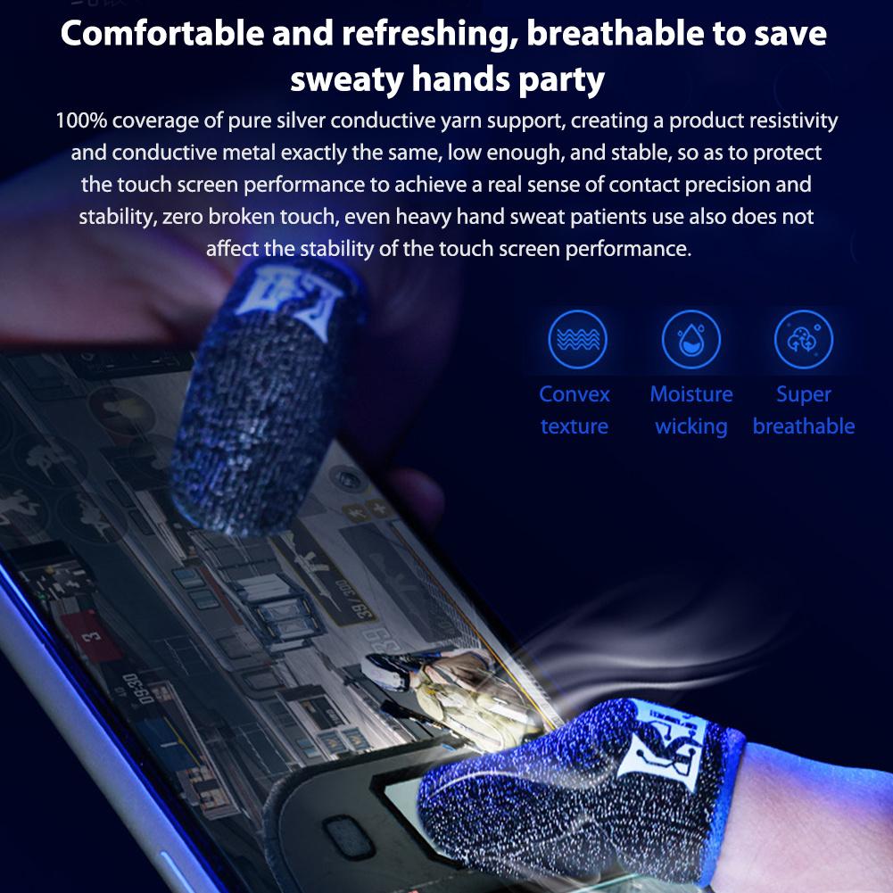 2 Pcs Finger Sleeve Non-slip Breathable Game Controller Thumb Sleeves Sensitive Touch-screen Gaming Gloves