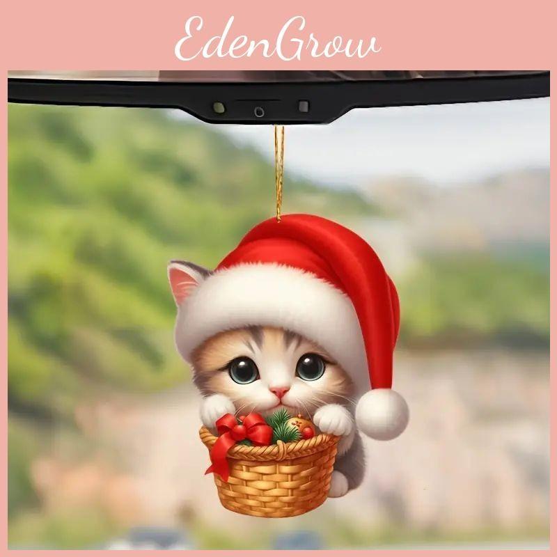 Cat Christmas Acrylic Car Cute Design Holiday Vehicle Accessories Decor Interior