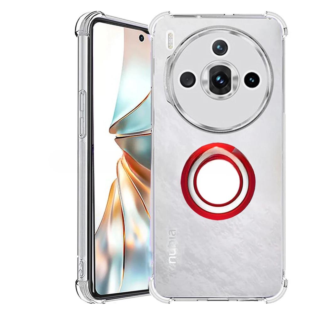 Para POCO X7 Pro X 7 Funda Soporte de Anillo Magnético Cubierta para Xiaomi POCOX7pro Redmi Turbo 4 Note 14 Pro Plus Note14 Fundas Blandas de Silicona Transparente a Prueba de Golpes