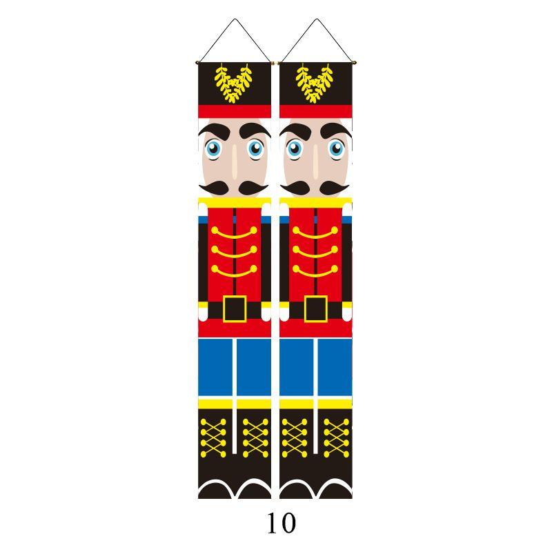 Elegant Nutcracker Christmas Decoration Hanging Door Banner Soldier Character Porch Sign