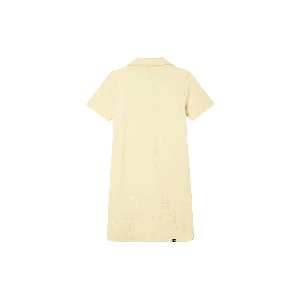 Puma Solid Color Polo Collar Casual Simple Comfortable T-Shirt Dress Women Dress Yellow 676658-42