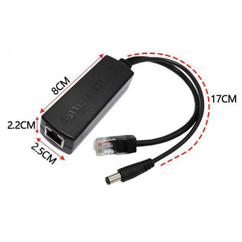 Neuer POE-Splitter 24V/48V auf 12V/5V IEEE 802.3af Ausgang Power Over Ethernet Splitter Adapter Sicherheitssystem (Plug & Play)