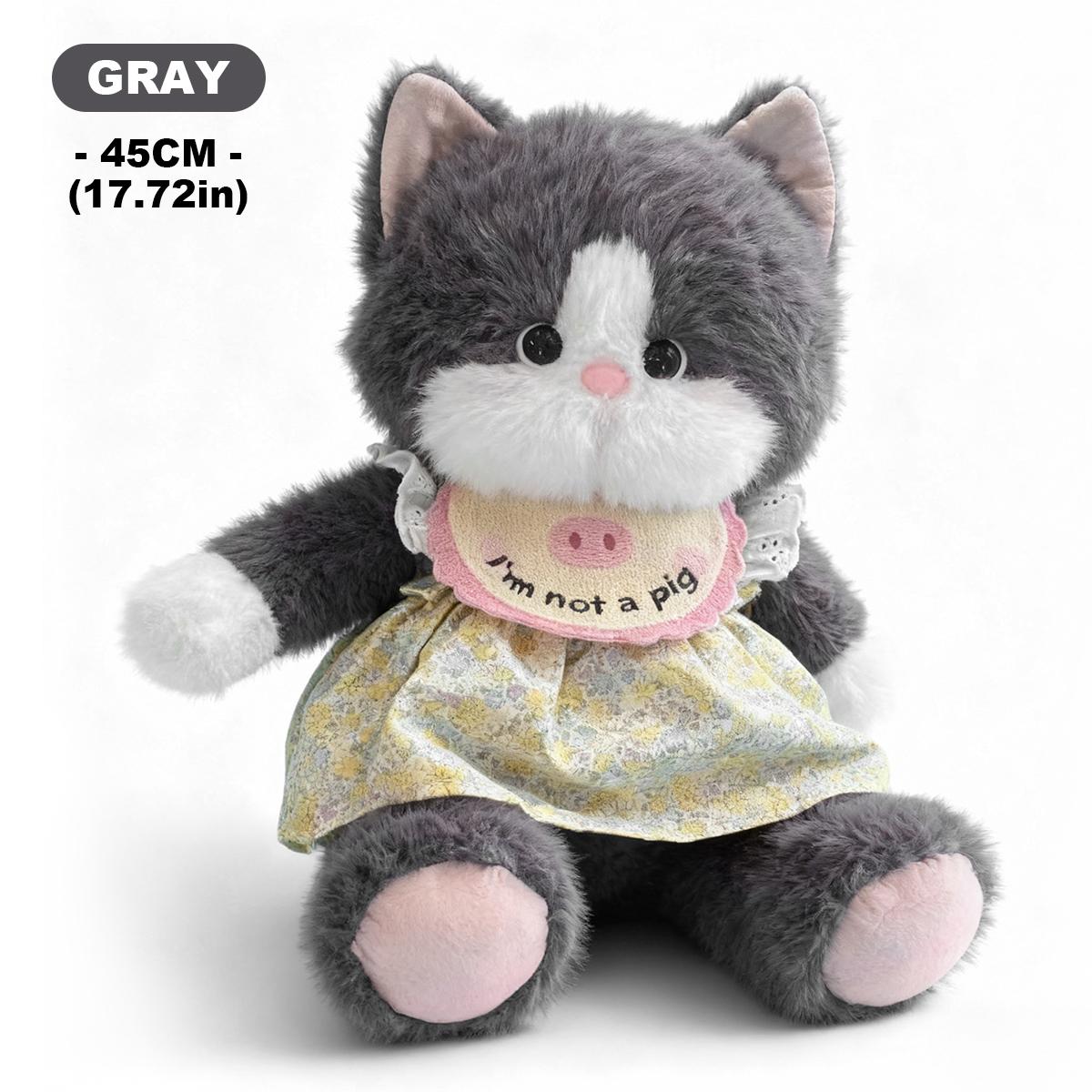 

Non-Toxic 45Cm Imitation Mink Fur Cat Doll Cute Little Cat With Dress Plushies Plush Stuffed Animal Doll Children Valentine Day Children Gifts