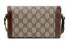 Gucci Horsebit 1955 Messenger Bag With Horsebit Buckle Featuring An Aged Flower Logo Made Of Canvas