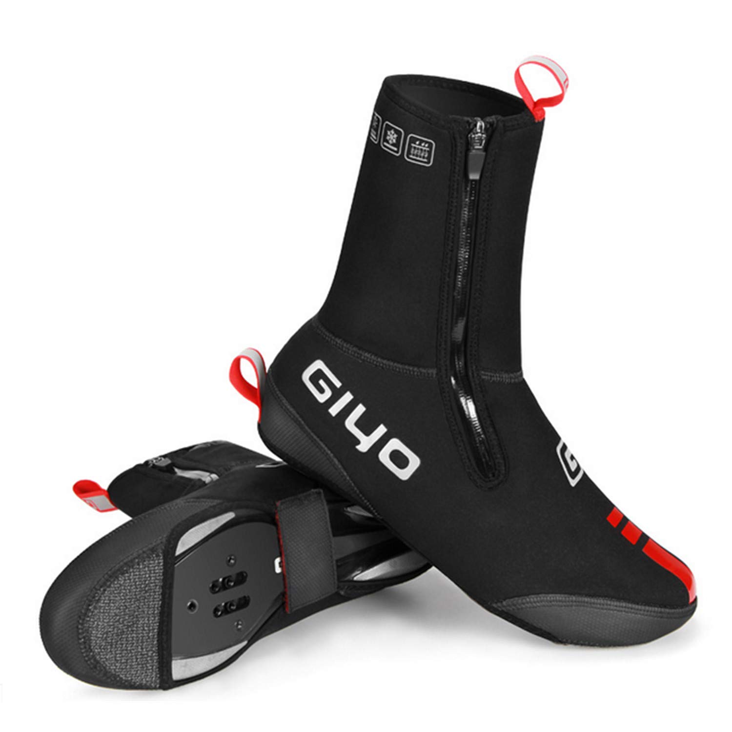 

Теплые чехлы для обуви от дождя, совместимые с креплениями и брызговиками для мужчин, размер 2XL, на флисовой подкладке, для велоспорта, обувь, водонепроницаемые, ветрозащитные, нескользящие,