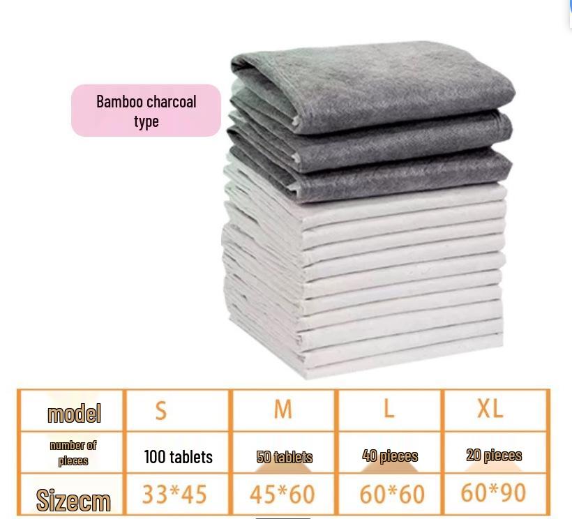 Bamboo Charcoal Thickened Absorbent Pet Diaper Pads for Dogs - Deodorizing and Disposable.
