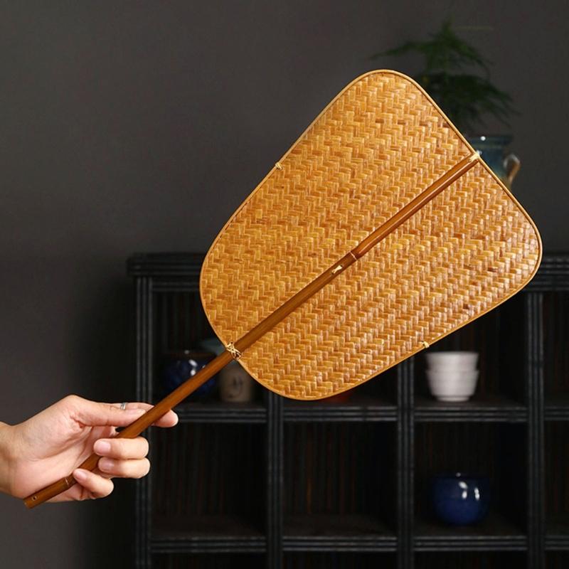 Handcrafts Bamboos Woven Fan Lightweight Cooling Fan for Summer Cooling Paddles and Weddings Parties Home Decors Gift