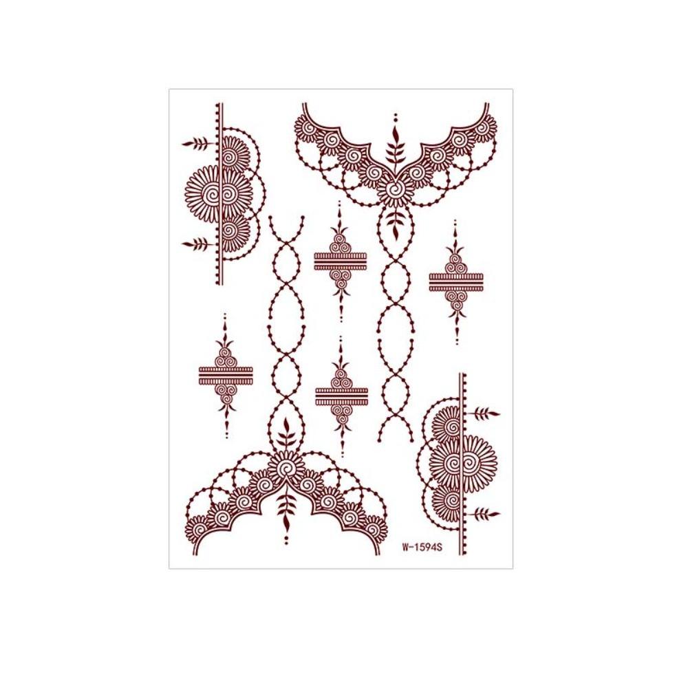 Lace Fake Tattoo Henna Tattoo Stickers Red Mehndi Stickers Body Art Sticker  Finger Hand