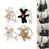 Playful Rabbit Bag Charm Double Use Phone Lanyard Soft Plush Pearls Clip Accessory Adorable Rabbit Keyring Decors