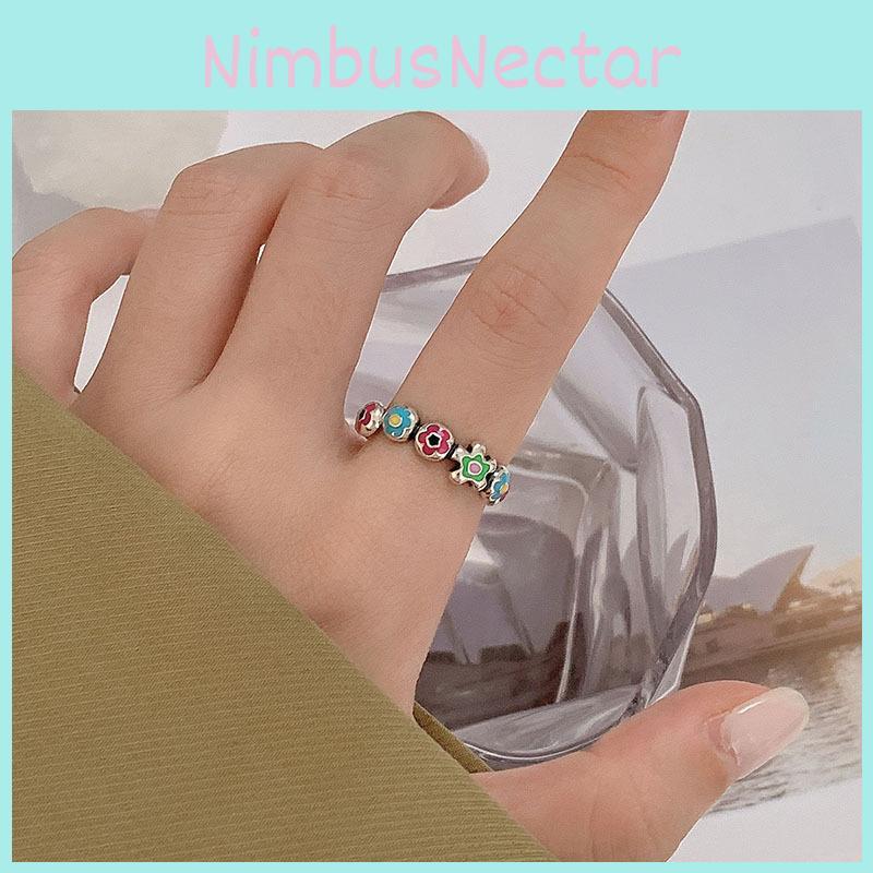 Stylish Copper Floral Open Ring With Adjustable Size For Women Trendy Jewelry