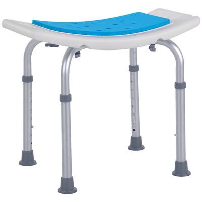 Shower Chair, Adjustable Height Shower Stool with Aluminium Frame and Non-Slip Feet, Bathtub Stool Seat for Elderly Disabled Handicap, Blue