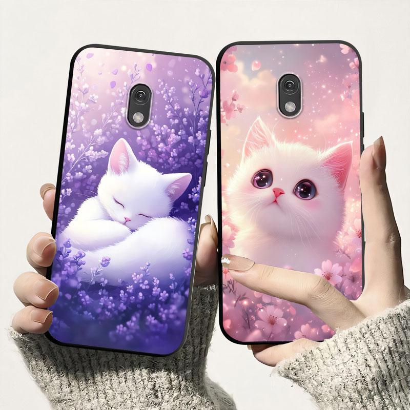 Protezione Per Nokia 215 4G Custodia Per Nokia 225 4G Antiurto Morbido Silicone Cover Posteriore TPU Custodia per Telefono Fiore Gatto Antipolvere Bumper