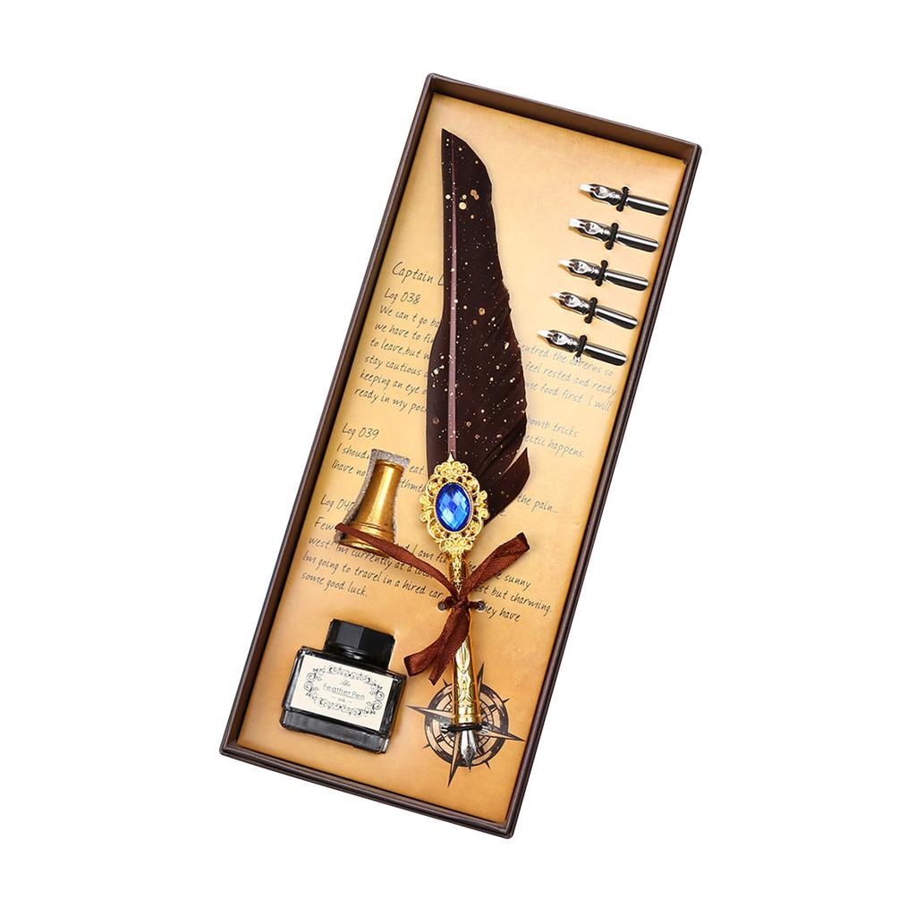 Magic Gem Quill Retro Dipping Pen Set Men'S And Women'S Birthday Gifts Graduation Gifts