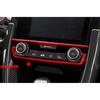 2 Stück/Set Rotes Auto Klimaanlage Klimaregelung Drehknopf Schalter Panel Streifen Verkleidung Rahmen Dekoration Passend für Honda Civic 2016 2017 2018 2019 2020