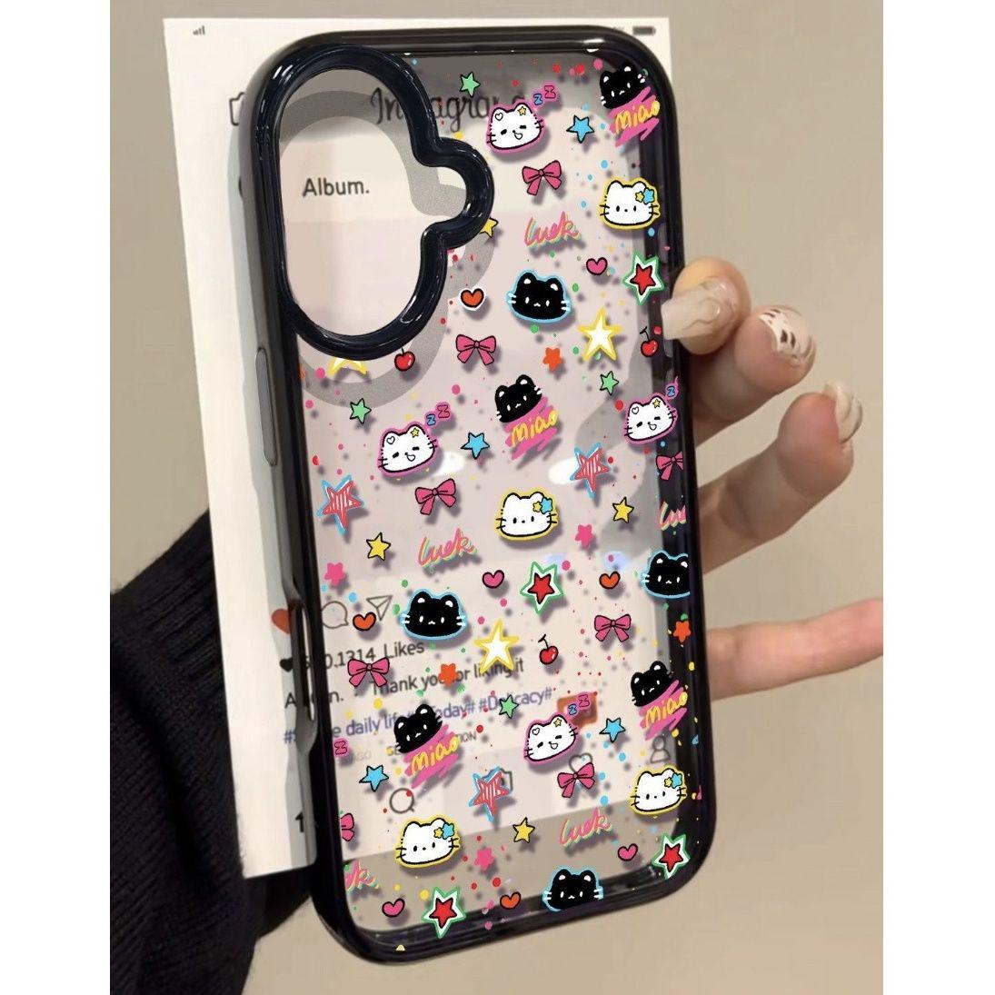 

Graffiti Kitten iPhone Case for 12-17 Pro/Pro Max - Cute Cartoon Design 17 Pro