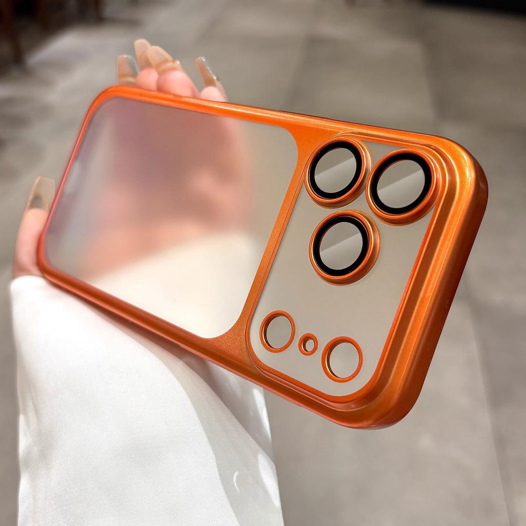 Frosted Electroplating Suitable for IPhone 17 Mobile Phone Case Comes with Lens Film Apple 17 ProMax Protective Case