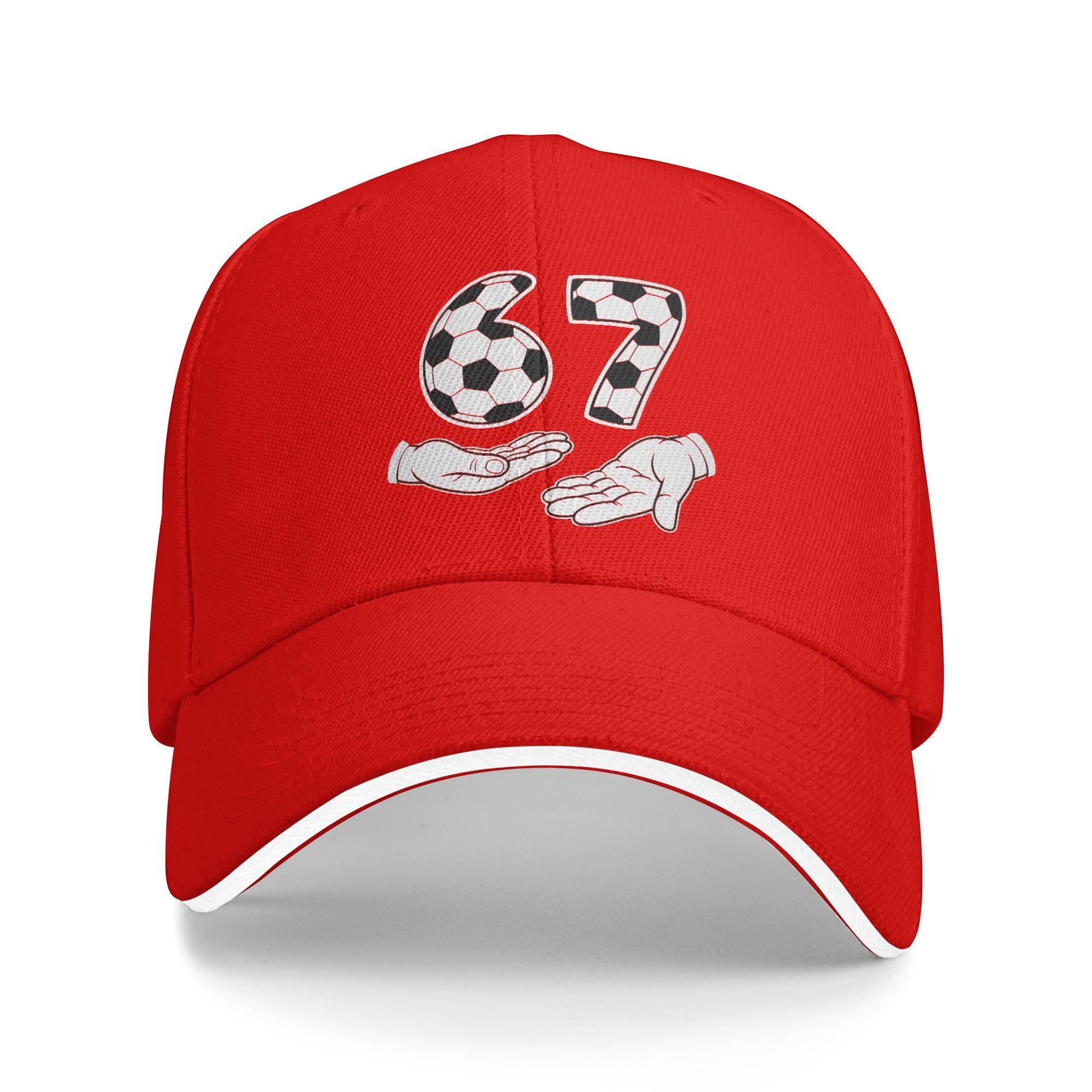 

Soccer 67 Six Seven 6 7 Funny Gen Alpha Meme Baseball Cap Men Print Trucker Hat Summer Fitted Retro Running Hippie Baseball Caps One Size