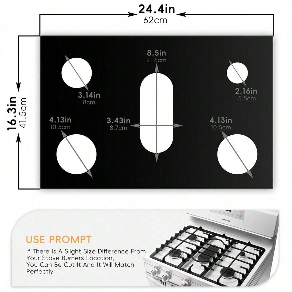 Gas Stove Burner Cover, Stove Top Protector, Gas Stove Burner Pad, Compatible With Samsung Gas Stove, Suitable For Kitchen Cooking, Reusable