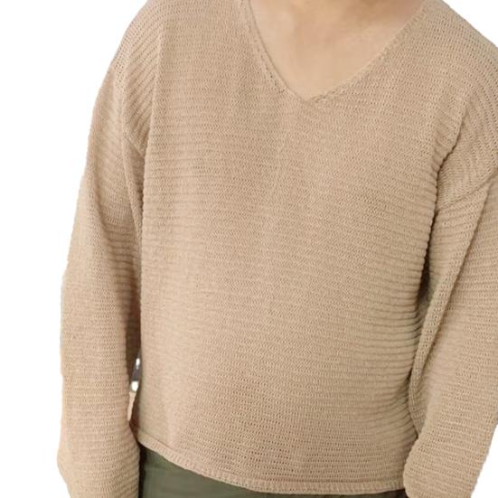 Men Sweater V Neck Easy To Match Breathable Elastic Comfortable Knit Long Sleeves Loose Pullover Fall Sweater Men Clothes