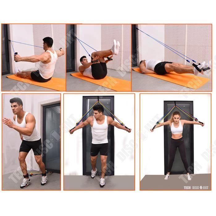 Set de bande élastique de fitness - KIN TD® - 11 pièces - Musculation - Intensif - Mixte