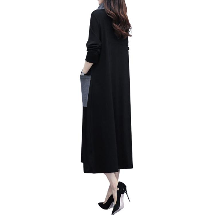 Vestido de manga larga de cuello en V de color de mujer con vestidos largos  casuales sueltos de mujer comprar a buen precio — entrega gratuita, reseñas  reales con fotos — Joom