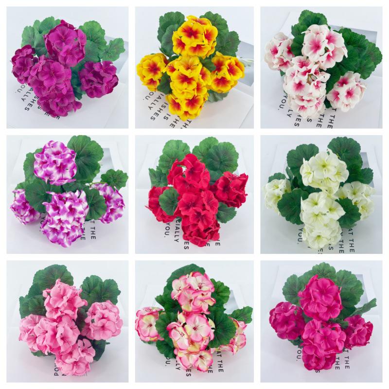 High-Quality Artificial Geranium & Begonia Flowers for Home & Outdoor Decor