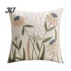 Square Decorative Pillow Shams Floral Embroidered Cushion Cover, Throw Covers Farmhouse Cover for Living Room Sofa Couch Washable