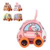Fabric Kids Pull Back Car Cartoon Parent Child Interaction Soft Baby Vehicle Toy for 1 to 3 Years Ol