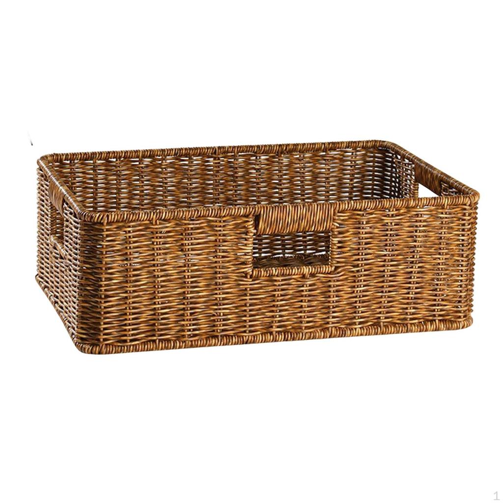 Hand Basket Built in Handles PP Material Organizing for Living Room, Outdoors