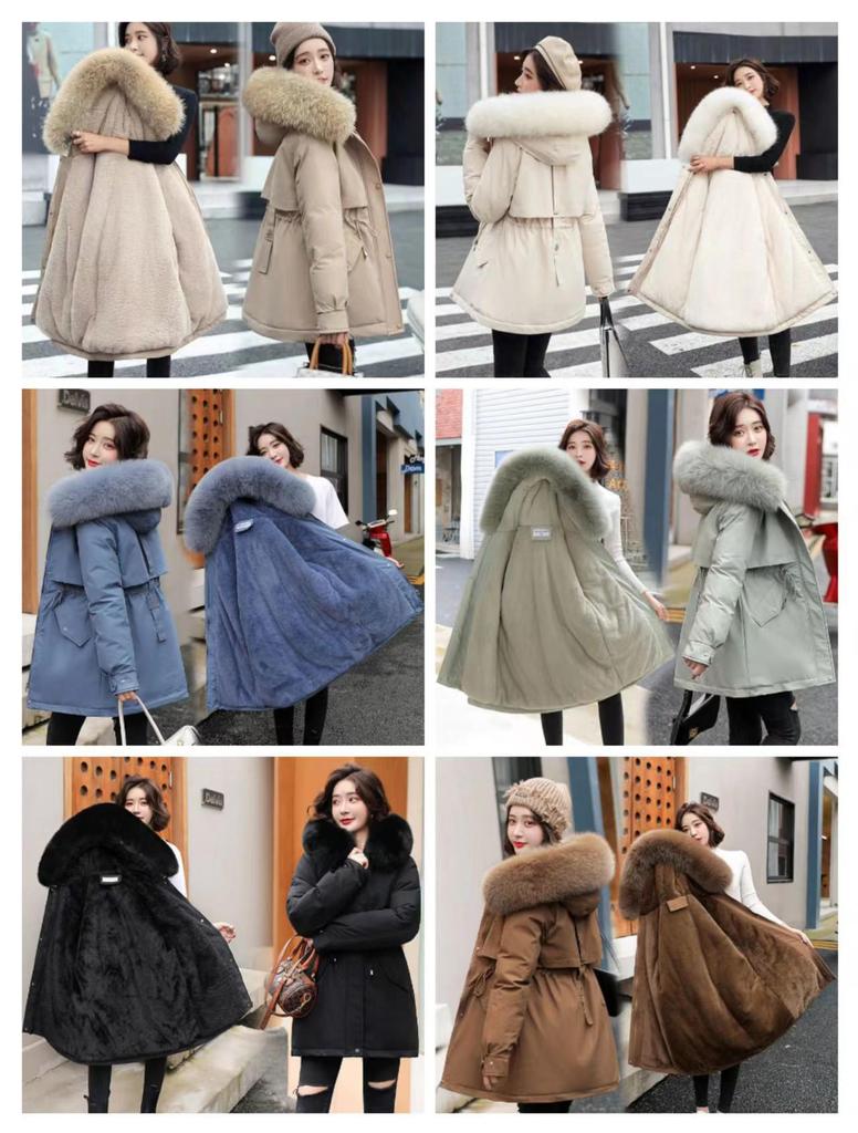 Women's Mid-Length Korean Style Parka - Trendy, Loose-Fit, Plus Size, Cotton-Padded Winter Jacket