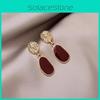 Alloy Earrings Geometric For Women With Retro Red Style And Spring Trend