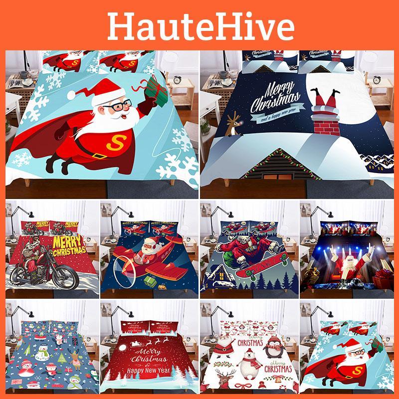 Weihnachtsmann Weihnachtsquilt Bettbezug-Set Mit Weichem Polyester-Material**