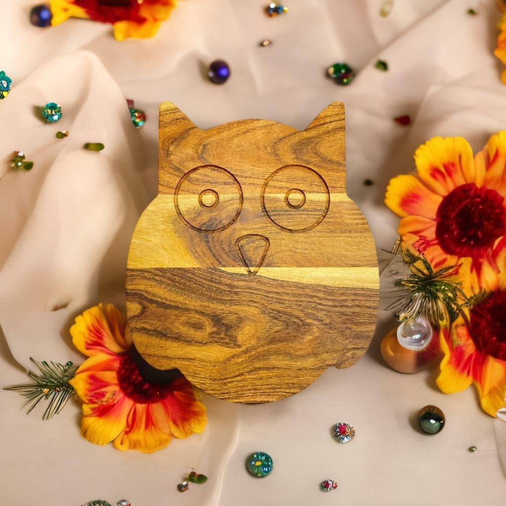 Halloween Cutting Board, Acacia Night Bird Shaped Wood Cutting Boards, Serving Charcuterie Board, Ideal for Chopping Meat