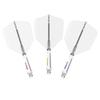 CUESOUL ROST 77 Transparent Big Wing Set of Clear and Blue with Small One-Piece Flights, Shape, 3, Flights, Yellow, Red, Tri-Color Logo,