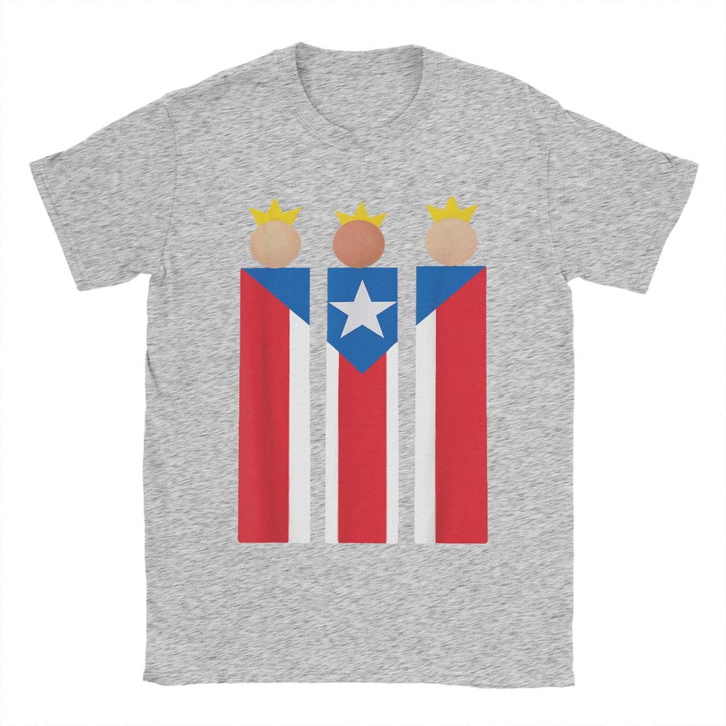 Men Puerto Rican Three Kings Flag Epiphany T Shirts Reyes Magos Clothing Funny Short Sleeve Round Neck Tees Graphic T-Shirt