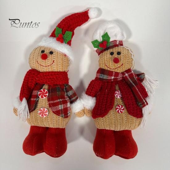 Unique Christmas Gift for Family Gingerbread Plush Doll Decoration, Stuffed Boy Girl Soft Fabric Kids Ornament Tiered Tray Holiday Party Home