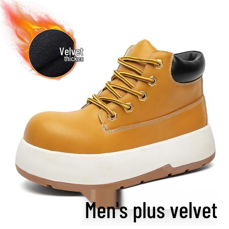 

2024 Осень/Зима Мужские и женские массивные ботинки мартин в британском стиле на высокой подошве, увеличивающие рост, с большой головкой 55536-J Size 45