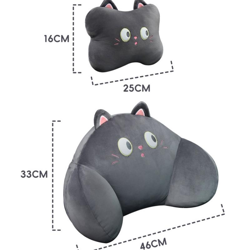 1 Set Auto Interior Decoration Car Headrest Neck Pillows Cute Cartoon Plush Waist Pillow Back Cushion Diy Accessories