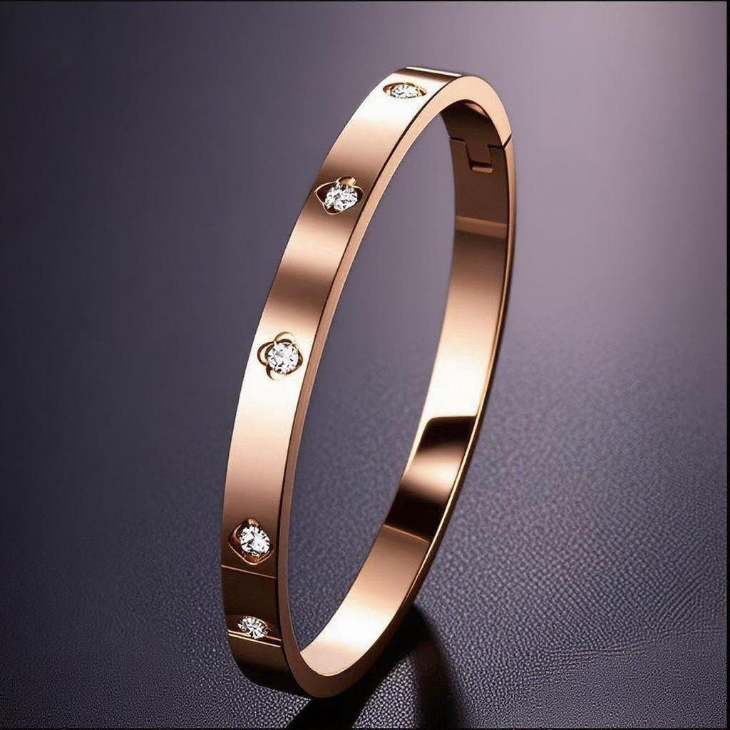 Non-Fading Four-Leaf Clover Titanium Steel Women's Bracelet