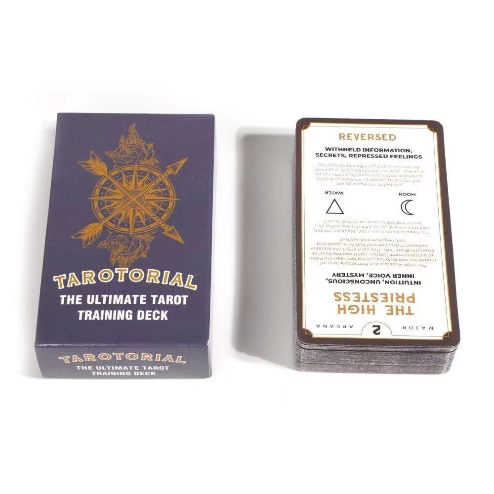 10,3*6 cm Tarotorial Tarot Training Deck 78 stk Kort med nøkkelord som betyr for nybegynnere