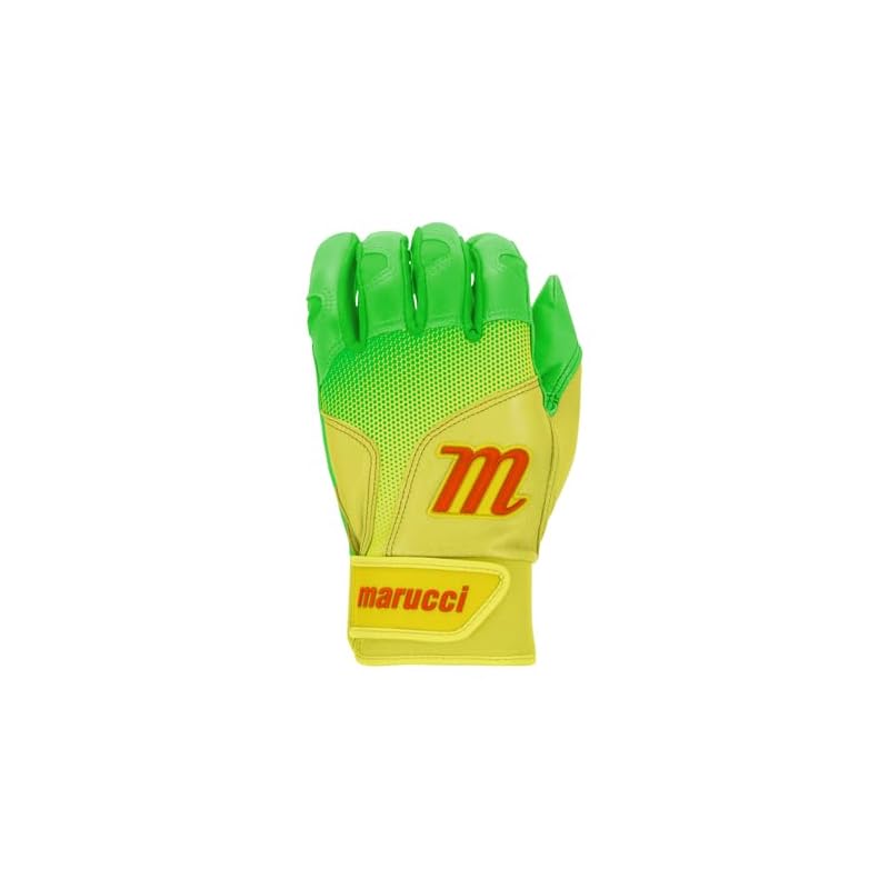 MARUCCI PWR Fade Youth Batting Gloves, Lime Green/Yellow, YS.