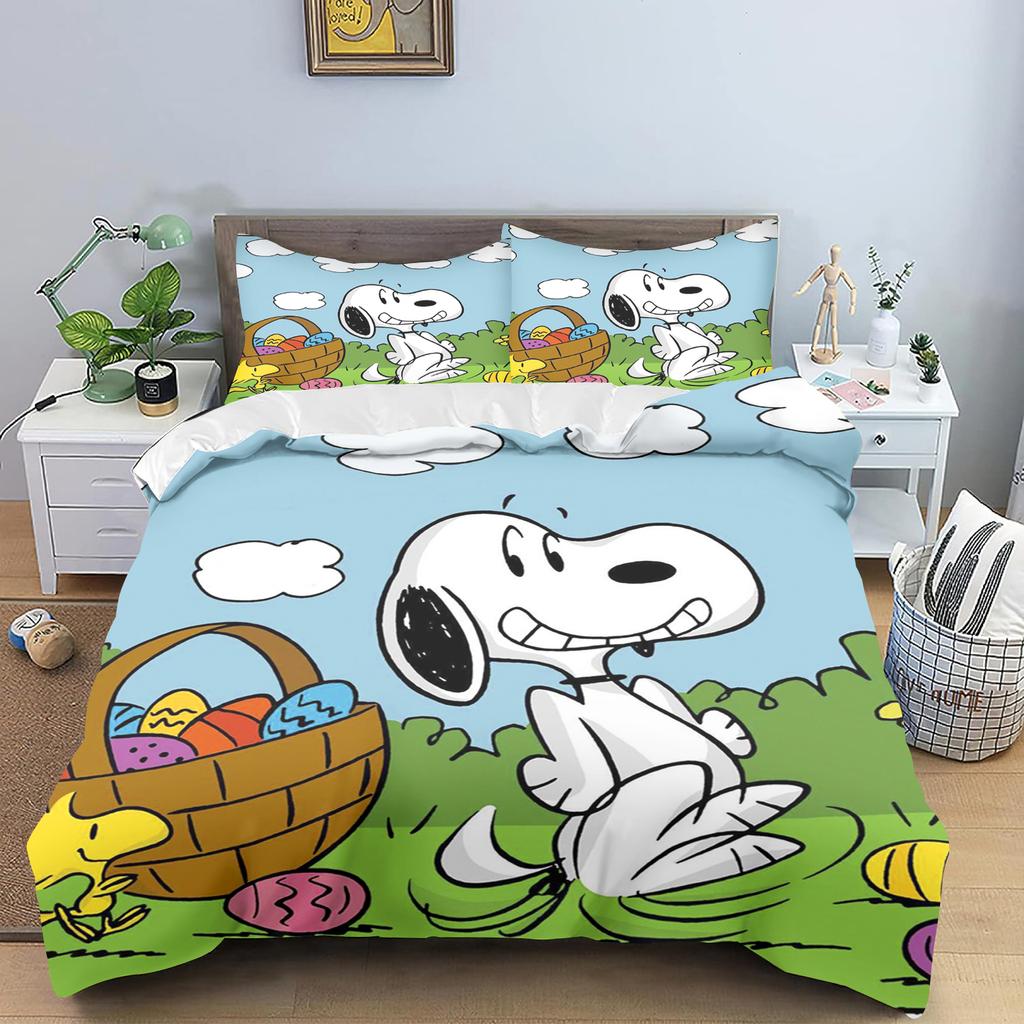 Snoopy Quilt Cover for Teen Kids Bedroom Skin-Friendly Breathable Cute Printed Comforter Warmth Bedding Cartoon New Design