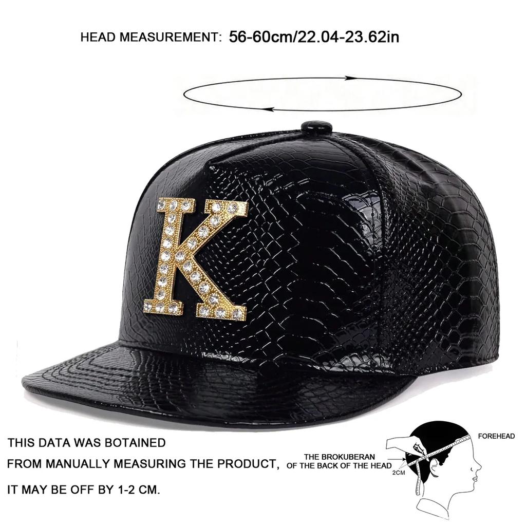 Baseball Label Lettering Alphabet K Diamond Neutral Gender Women  Men For Caps Peaked Hats Spring Autumn Outdoor Adjustable Casual Hip-Hop Trucker